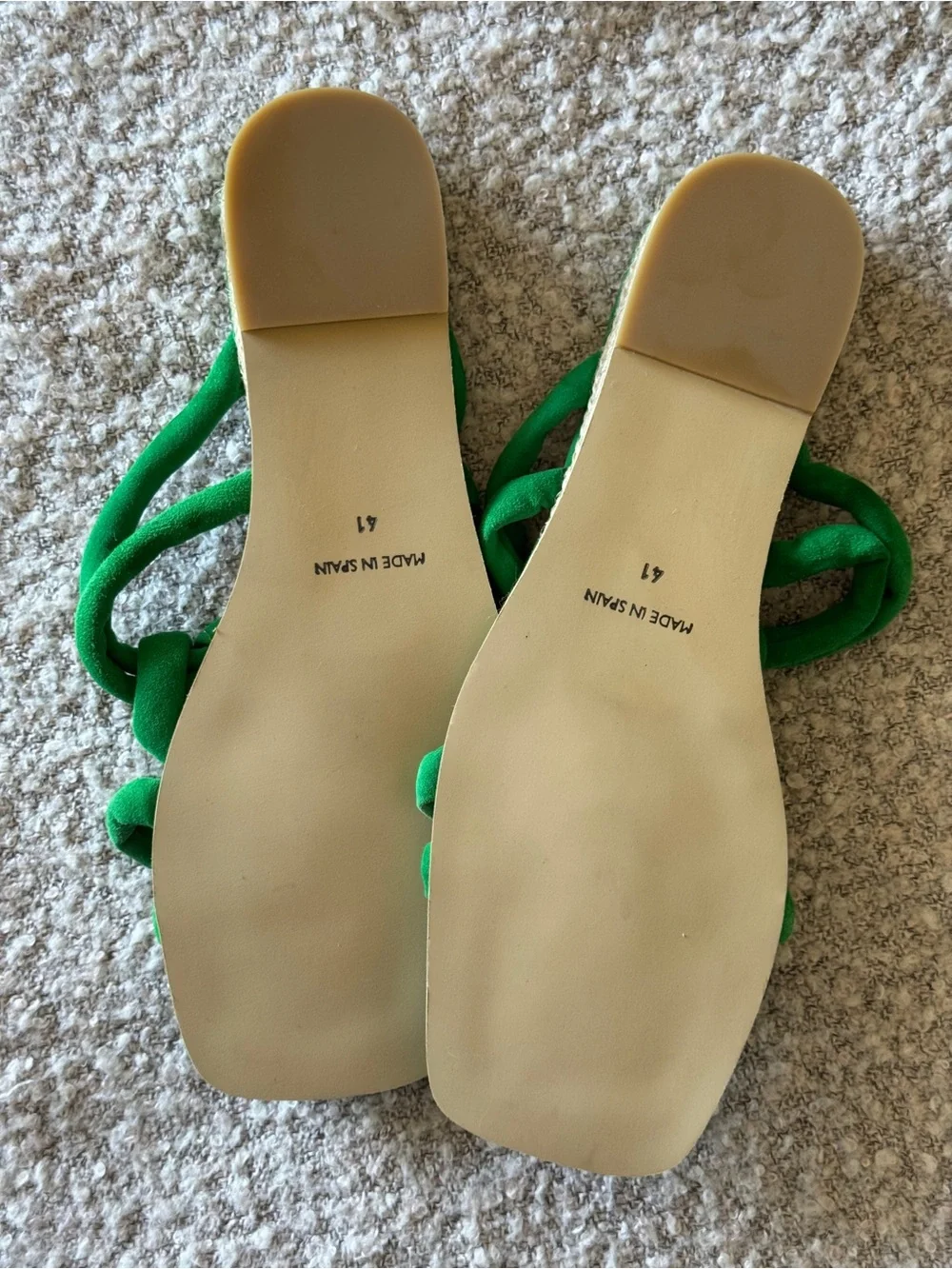 Eric Michael Braided Knot Slide Sandals | Size 41 (US 10) | Kelly Green
